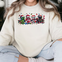 Retro Block Character Sweatshirt, Pixel Gamer Christmas Sweatshirt, Humorous Video Game Holiday Sweatshirt, Festive Gaming Sweater Present