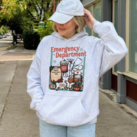 ER Nurse Holiday Hooded Sweatshirt, Emergency Department Christmas Hoodie, Medical Doctor Xmas Pullover, Healthcare RN Present