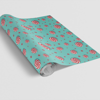 Red and White Christmas Swirl Gift Wrap, Peppermint Candy Wrapping Paper, Festive Holiday Present Paper Roll for Xmas Present Decor