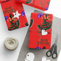 Spanish Holiday Gift Wrap, Flamenco Dancer Christmas Wrapping Paper, Merry Christmas Wrapping Paper, Festive Art Gift Wrap, Dancer Present
