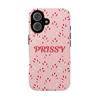Personalized Name Christmas Phone Case, Pink Candy Cane Phone Case for iPhone, Festive Holiday Tough Phone Cover, Xmas Present for Her