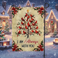 Christmas Tree Memorial Yard Flag, I Am Always with You Cardinal Garden Flag, Double-Sided Bereavement Flag, Red Bird Lawn Decor