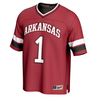 #1 Arkansas Razorbacks Lightweight Collegiate Football Fashion Jersey - Cardinal