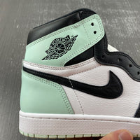 Retro High Top Sneakers, Mint Green Black Colorway, Lace Up Design, Casual Gift for Sneaker Fans
