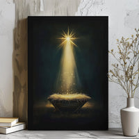 Star of Bethlehem Manger Canvas Print, Nativity Scene Canvas Wall Art, Religious Christmas Wall Decor, Holy Night Christian Canvas Art