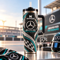 AMG in Pave Sparkle - Teal and Silver Tumbler Statement
