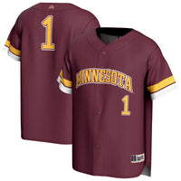 #1 Minnesota Golden Gophers Lightweight Collegiate Baseball Fashion Jersey - Maroon