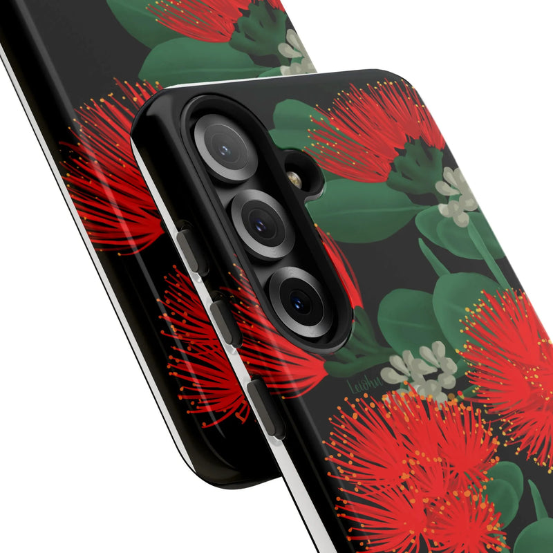New Zealand Christmas Tree Art Phone Case, Pohutukawa Floral Phone Case, Tough Phone Case for Samsung Galaxy, Botanical Nature Cover