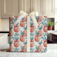 Tropical Holiday Gift Wrap, Christmas Pineapple Wrapping Paper, Watercolor Pineapple Wrapping Paper, Festive Winter Adorable Wrapping Paper
