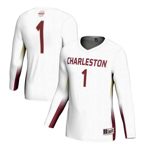 #1 Charleston Cougars Lightweight Volleyball Jersey - White