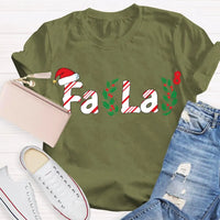 Fa La La Santa Hat Math Equations Shirt, Math Teacher Christmas T-Shirt, Humorous Holiday Mathematics Graphic Tee, Teacher Xmas Present