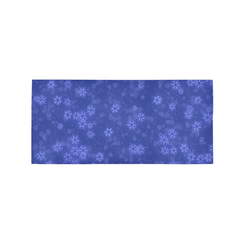 Winter Star Pattern Hallway Rug, Blue Snowflake Runner Rug, Festive Holiday Runner Carpet, Christmas Floor Mat, Winter Season Home Accent