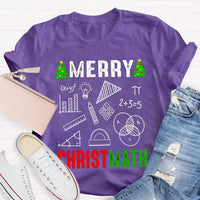 Math Holiday Equation Graphic Tee, Merry Christmath Humorous Math Teacher Shirt, STEM Educator Christmas T-Shirt, Math Lover Xmas Present