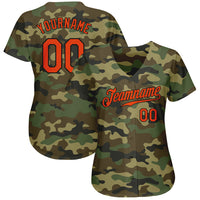 Custom Baseball Jersey - Camo Orange-Black Authentic Salute To Service