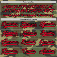 Custom Hockey Jersey - Camo Red-Black Salute To Service
