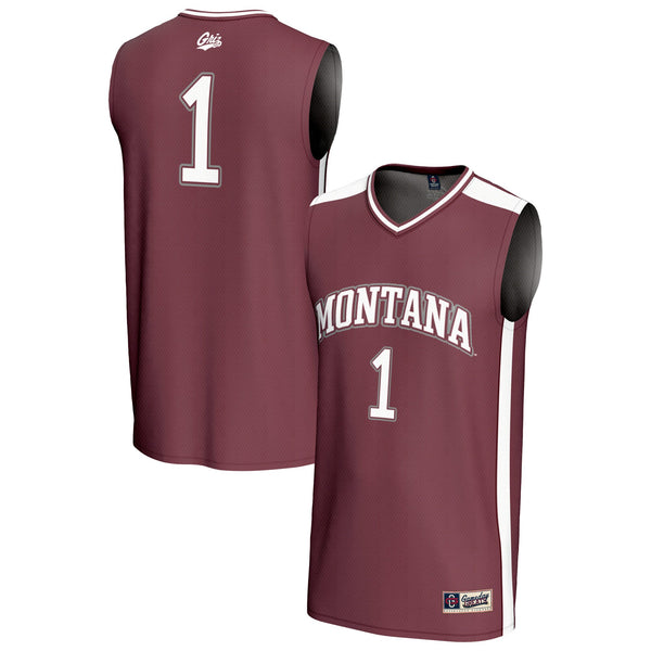 #1 Montana Grizzlies Lightweight Basketball Fashion Jersey - Maroon