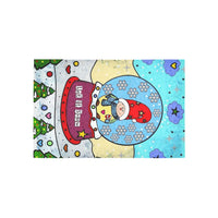 Holiday Snowman Hallway Runner Rug, Let It Snow Runner Rug, Adorable Christmas Winter Entryway Runner Rug, Non-Slip Kitchen Floor Carpet Mat