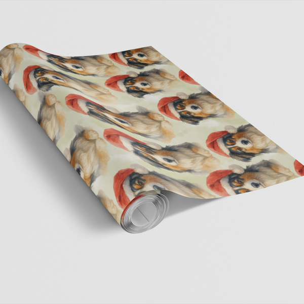 Adorable Aussie Christmas Gift Wrap, Miniature American Shepherd Wrapping Paper, Holiday Dog Wrapping Paper, Pet Lover Presen