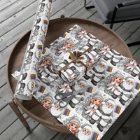 Santa Claus Christmas Gift Wrap, Coloring Book Santa Wrapping Paper, DIY Holiday Coloring Wrapping Paper, Kids Festive Present Wrap Roll