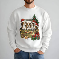 Puppies in Holiday Gift Box Crewneck, Christmas Beagle Sweatshirt, Adorable Dog Xmas Sweatshirt, Festive Puppy Sweater, Dog Lover Present for Her