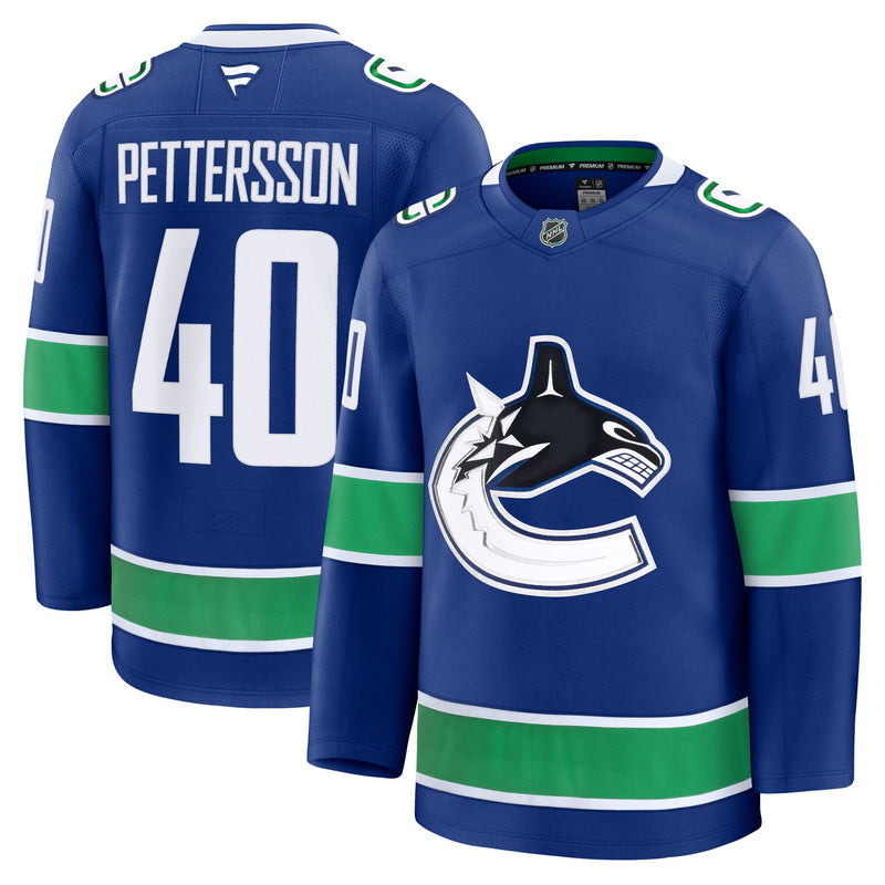 Vancouver Canucks Elias Pettersson Blue Home Premium Jersey