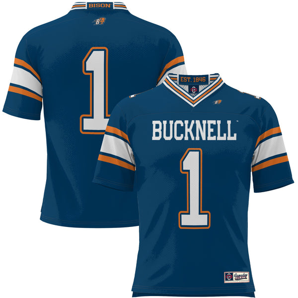 #1 Bucknell Bison Endzone Football Jersey - Blue