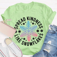 Christmas Kindness Graphic T-Shirt, Spread Kindness Like Snowflakes Shirt, Festive Winter Holiday Tee, Positive Teacher Christmas Present