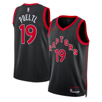Toronto Raptors Statement Edition Swingman Jersey - Black - Jakob Poeltl