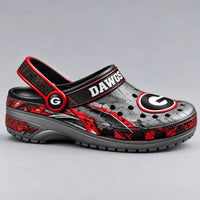 UGA Dawgs - Silver Fracture Graphic Clogs