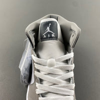 Mid Top Sneakers, White Gray Colorway, Lace Up Design, Casual Gift for Sneaker Fans
