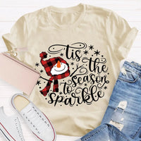 Adorable Winter Holiday Graphic Tee, Christmas Santa Hat Snowman T-Shirt, Festive Merry Christmas Shirt, Xmas Present for Women and Men