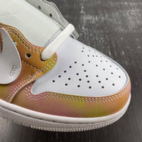Low Top Sneakers, White Yellow Pink Colorway, Lace Up Design, Casual Gift for Sneaker Fans