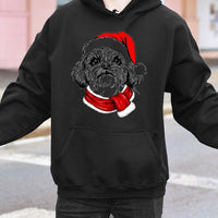 Festive Dog Santa Hat Hoodie, Shih Tzu Christmas Hoodie, Adorable Shih Tzu Winter Hooded Sweatshirt, Comfy Puppy Holiday Pullover, Pet Lover Present