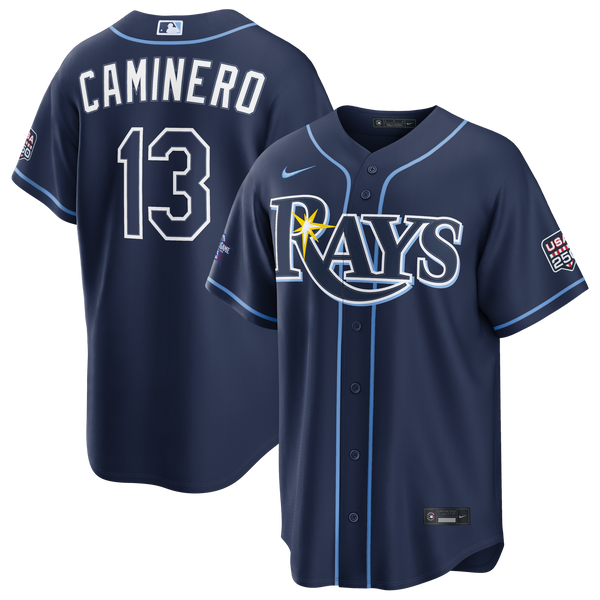2026 All-Star Game Tampa Bay Rays Junior Caminero Navy Replica Jersey