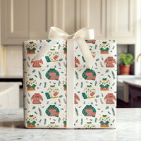 Holiday Pine and Berries Gift Wrap, Ugly Christmas Sweater Wrapping Paper, Festive Winter Sweaters Paper Roll, Adorable Xmas Wrapping Paper