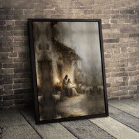 Holy Family Manger Canvas Wall Art, Nativity Scene Canvas Print, Religious Christmas Wall Decor, Christian Holiday Canvas Artwork Present