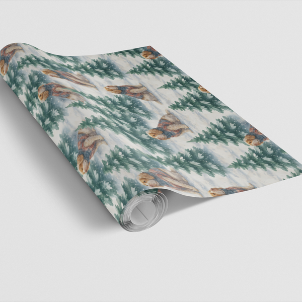 Festive Spaniel Dog Gift Wrap, Clumber Spaniel Christmas Wrapping Paper, Adorable Dog Holiday Wrapping Paper, Xmas Dog Lover 