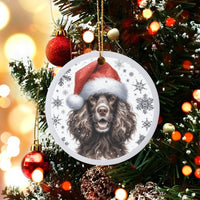Santa Hat Dog Keepsake, Cocker Spaniel Christmas Ornament, Ceramic Dog Lover Ornament, Holiday Tree Decoration Present for Pet Parents