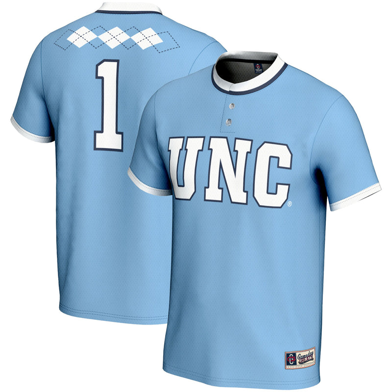 #1 North Carolina Tar Heels Lightweight Softball Jersey - Carolina Blue