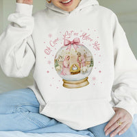 Nativity Scene Christmas Sweatshirt, Oh Come Let Us Adore Him Hoodie, Christian Holiday Pullover, Faith Hooded Sweatshirt, Religious Present