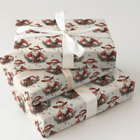 Watercolor Country Christmas Gift Wrap, Rustic Cowboy Santa Wrapping Paper, Western Santa Wreath Holiday Paper, Vintage Xmas Wrapping Roll