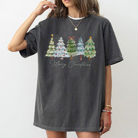 Merry Christmas Pine Forest Shirt, Watercolor Christmas Tree T-Shirt, Festive Winter Tree Graphic Tee, Adorable Holiday Forest Tshirt Present