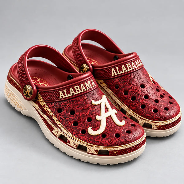 ALA Script Pride - Crimson and Cream Clogs - main