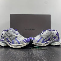 Low Top Sneakers, White Purple Colorway, Lace Up Design, Casual Gift for Sneaker Fans