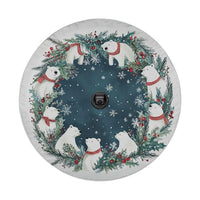 Arctic Holiday Tire Cover, Polar Bear Christmas Wreath Spare Tire Cover, Winter Xmas Spare Tire Cover, Festive SUV Jeep RV Decor Present