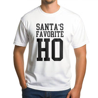 Humorous Naughty Christmas Graphic Tee, Santa's Favorite Ho T-Shirt, Sarcastic Holiday Party Joke Shirt, Womens Retro Christmas Humorous Tee