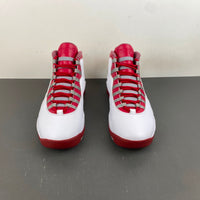 Retro High Top Sneakers, White Red Gray Colorway, Lace Up Design, Casual Gift for Sneaker Fans