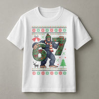 Humorous Sasquatch Ugly Sweater Shirt, Bigfoot 67 Christmas T-Shirt, 67th Birthday Bigfoot Tee, Retro Bigfoot Graphic T-Shirt, Holiday Present