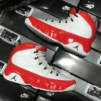 Sneakers, White Red Colorway, Patent Leather Footwear, Lace Up Design, Casual Gift for Sneaker Fans