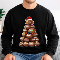 Sports Holiday Crewneck, Football Christmas Tree Sweatshirt, Festive Football Lights Pullover, Adorable Xmas Football Sweater, Game Day Fan Present